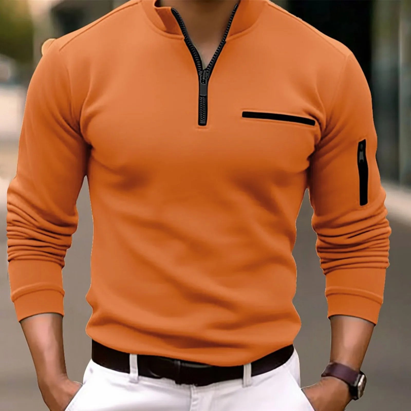 Halve Rits Polo Met Lange Mouwen - HUGO