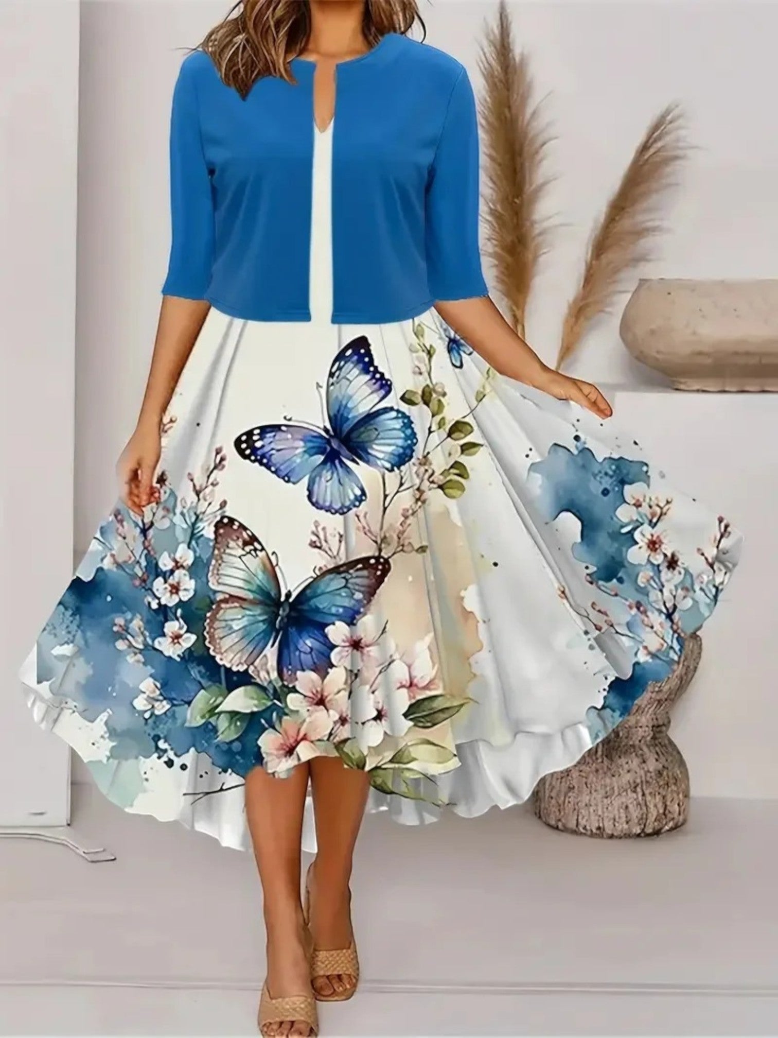 Amira | Gebloemde Zomerjurk | Midi