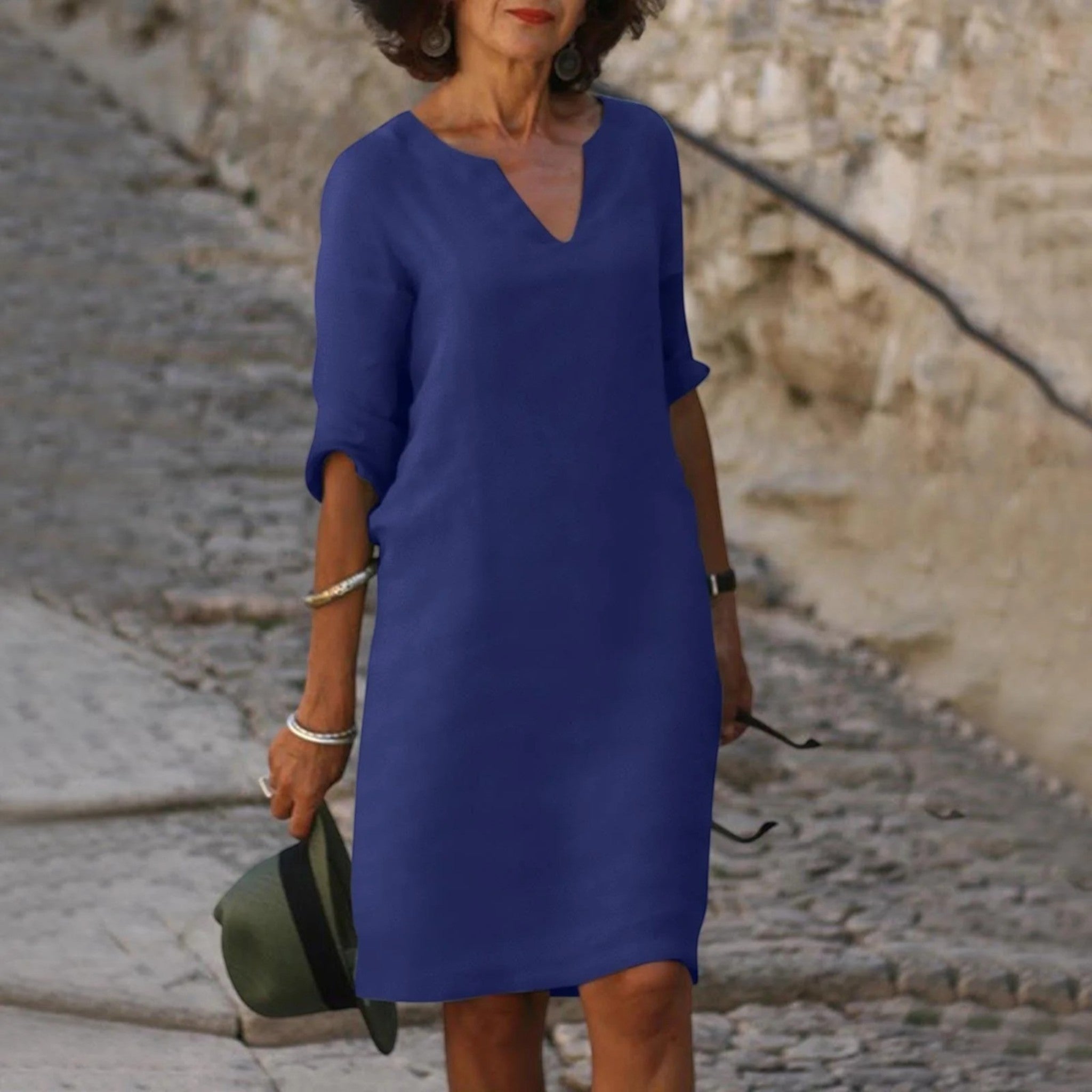 Violette | Zomerse Jurk Met V-hals| Midi