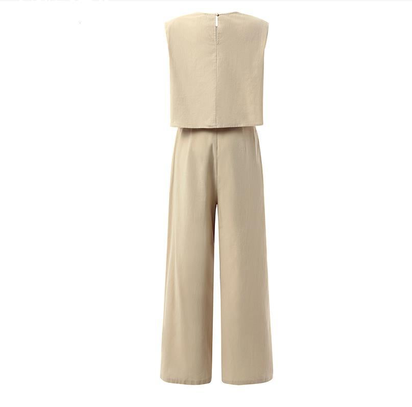 2-Delige Zomer Set Mouwloze Top & Comfortabele Broek
