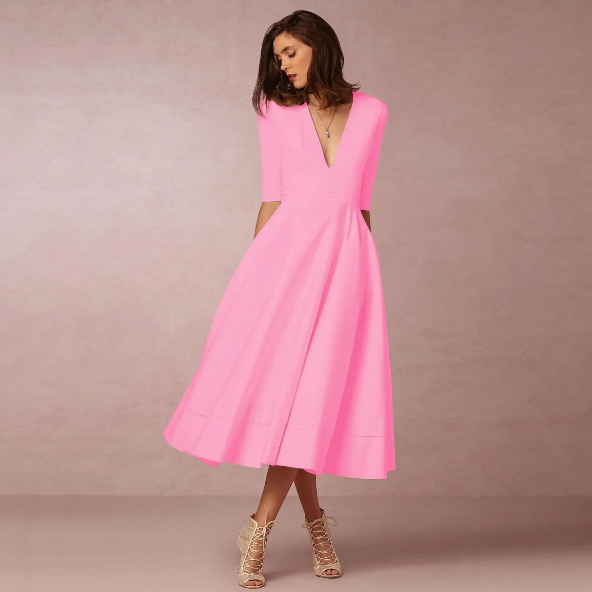 Delphine | Midi V-hals Jurk