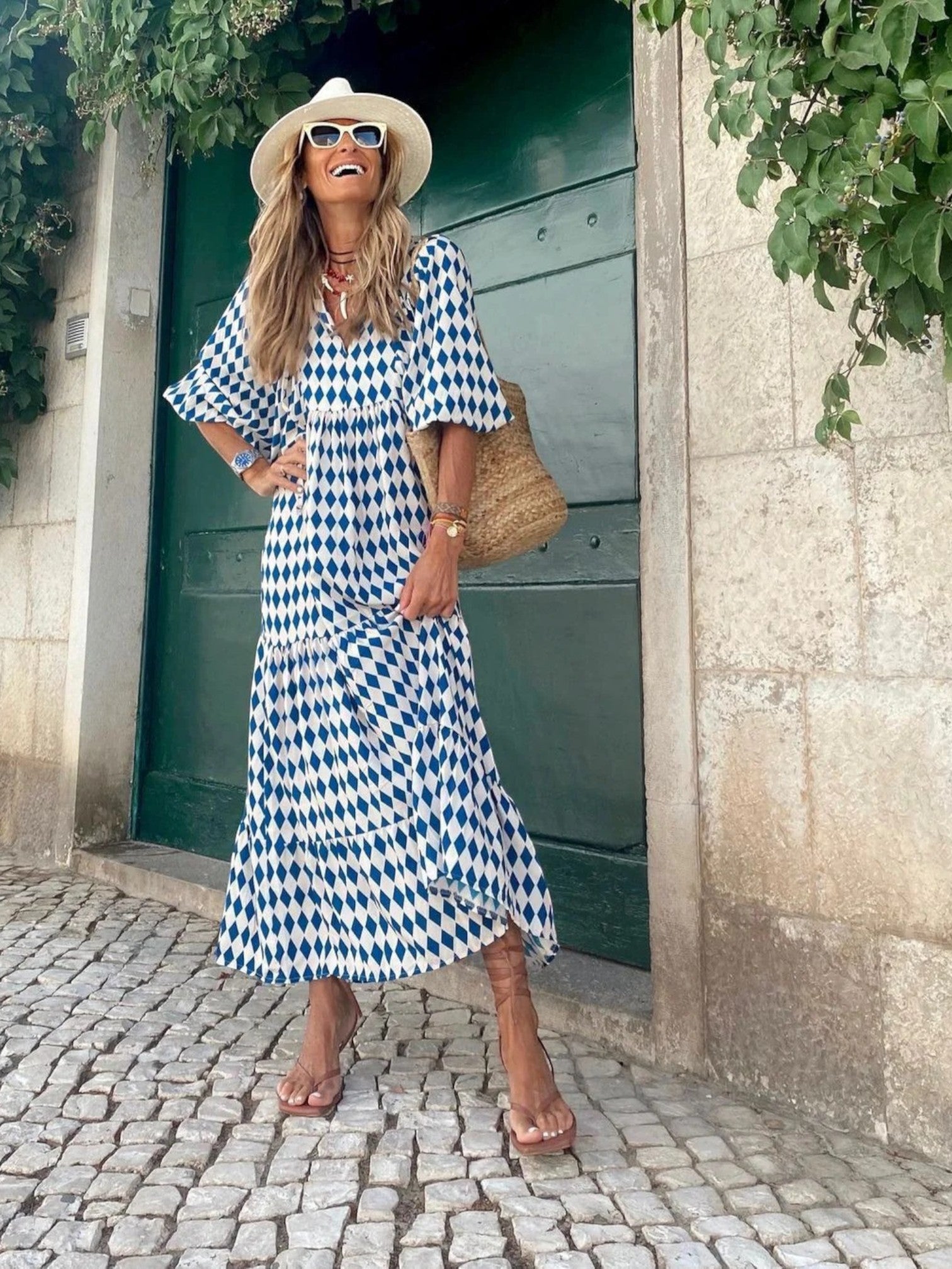 Aurora | Maxi Zomerjurk Met Bloemenprint