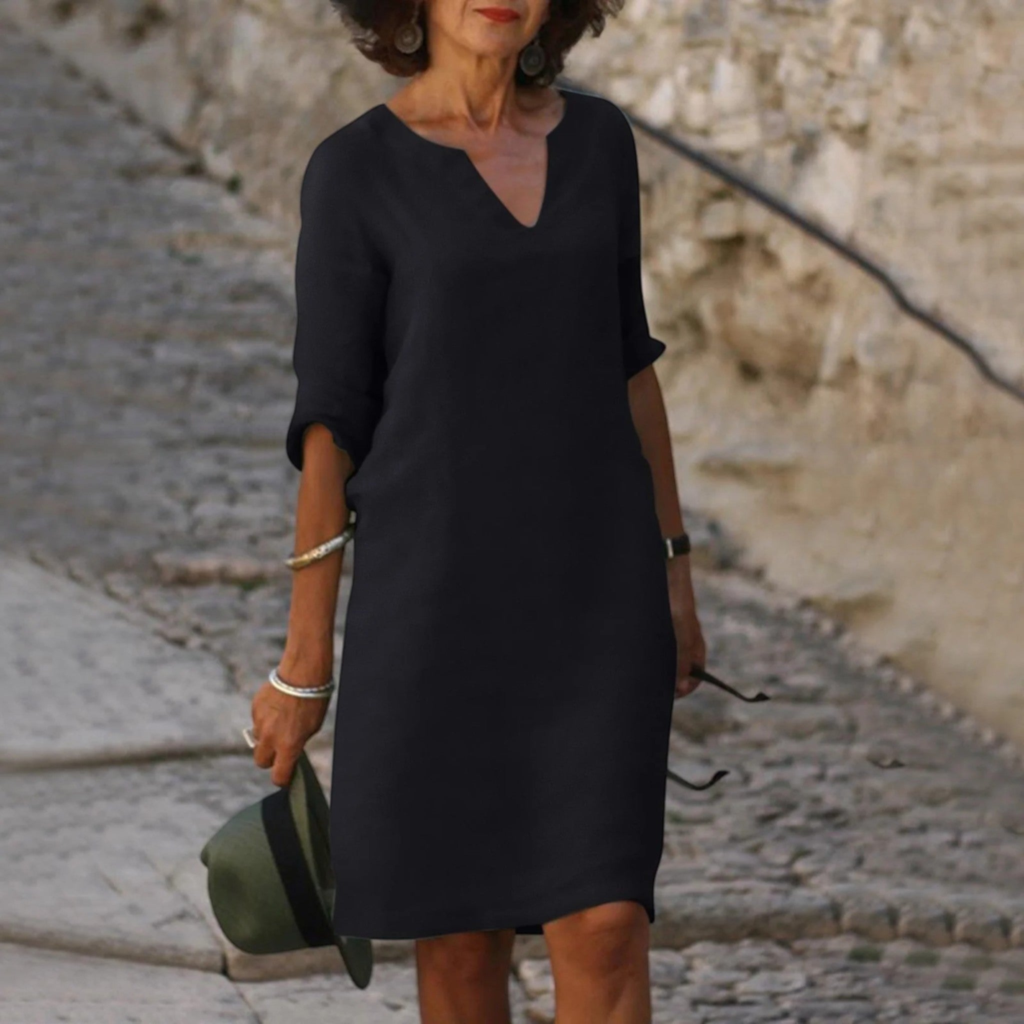 Violette | Zomerse Jurk Met V-hals| Midi