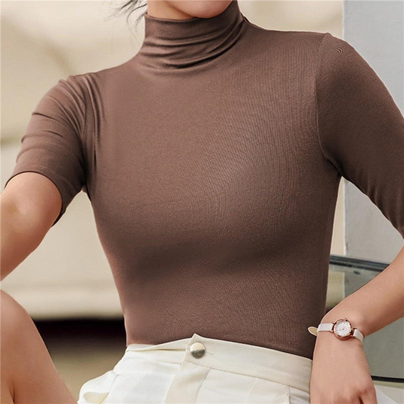 Klassieke Naadloze Coltrui Shirt - Aurora