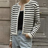 Chique 2-Delige Set Cardigan Met Strepen & Broekje