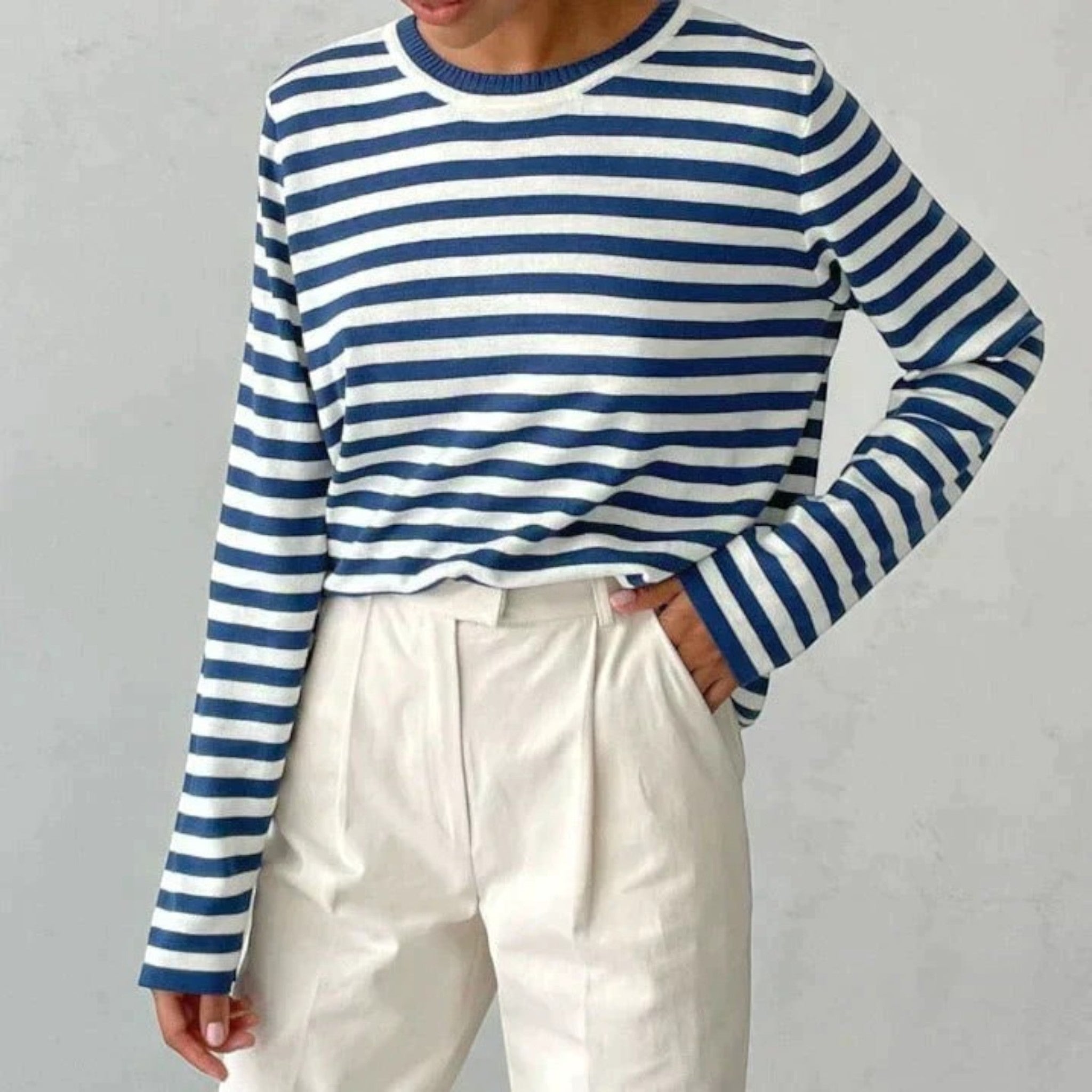 Leona | Klassiek Gestreept Shirt Met Lange Mouwen