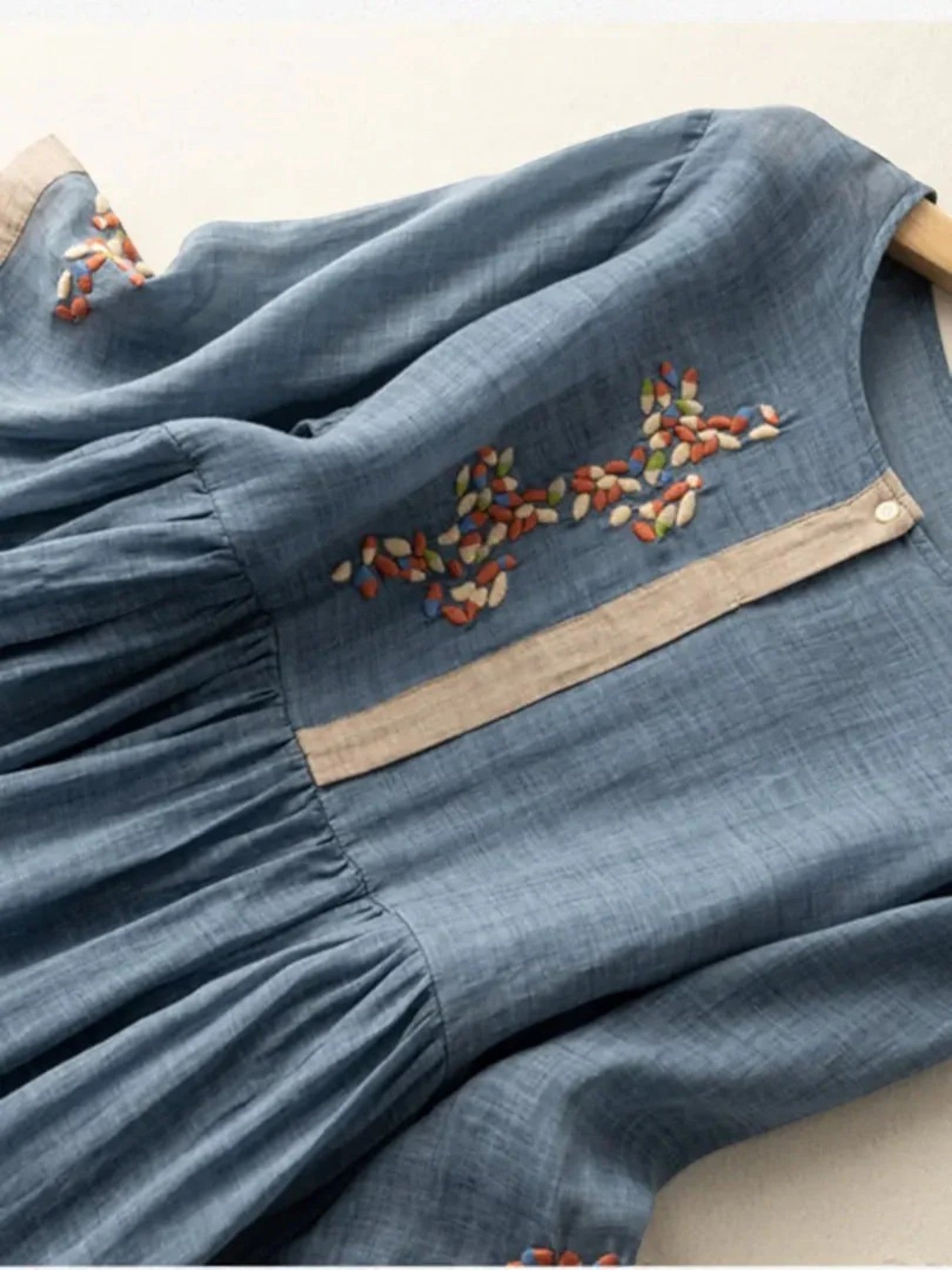 Boheemse Ronde Hals Zomerjurk | Midi