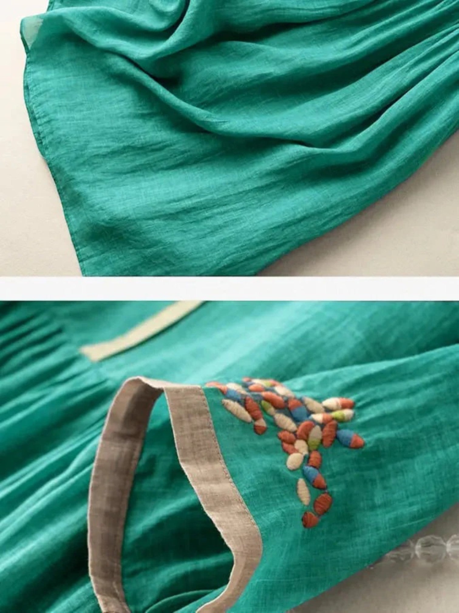 Boheemse Ronde Hals Zomerjurk | Midi