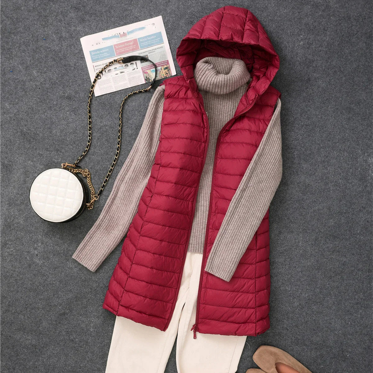 Lange Dames Bodywarmer Met Capuchon - Sarah