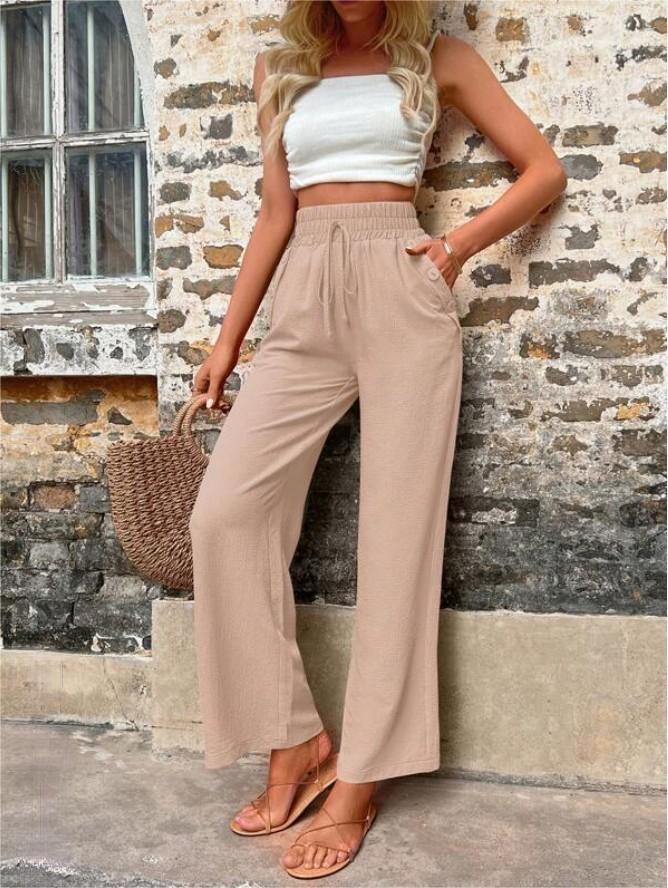 Wijde Linnen Broek Met Hoge taille Dames