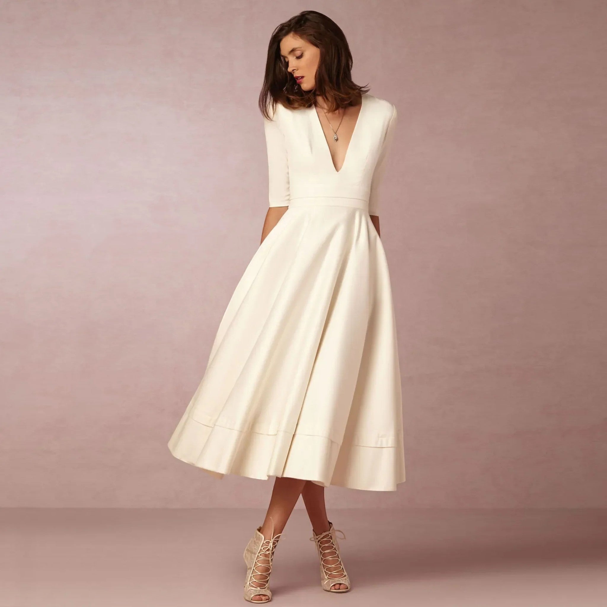 Delphine | Midi V-hals Jurk