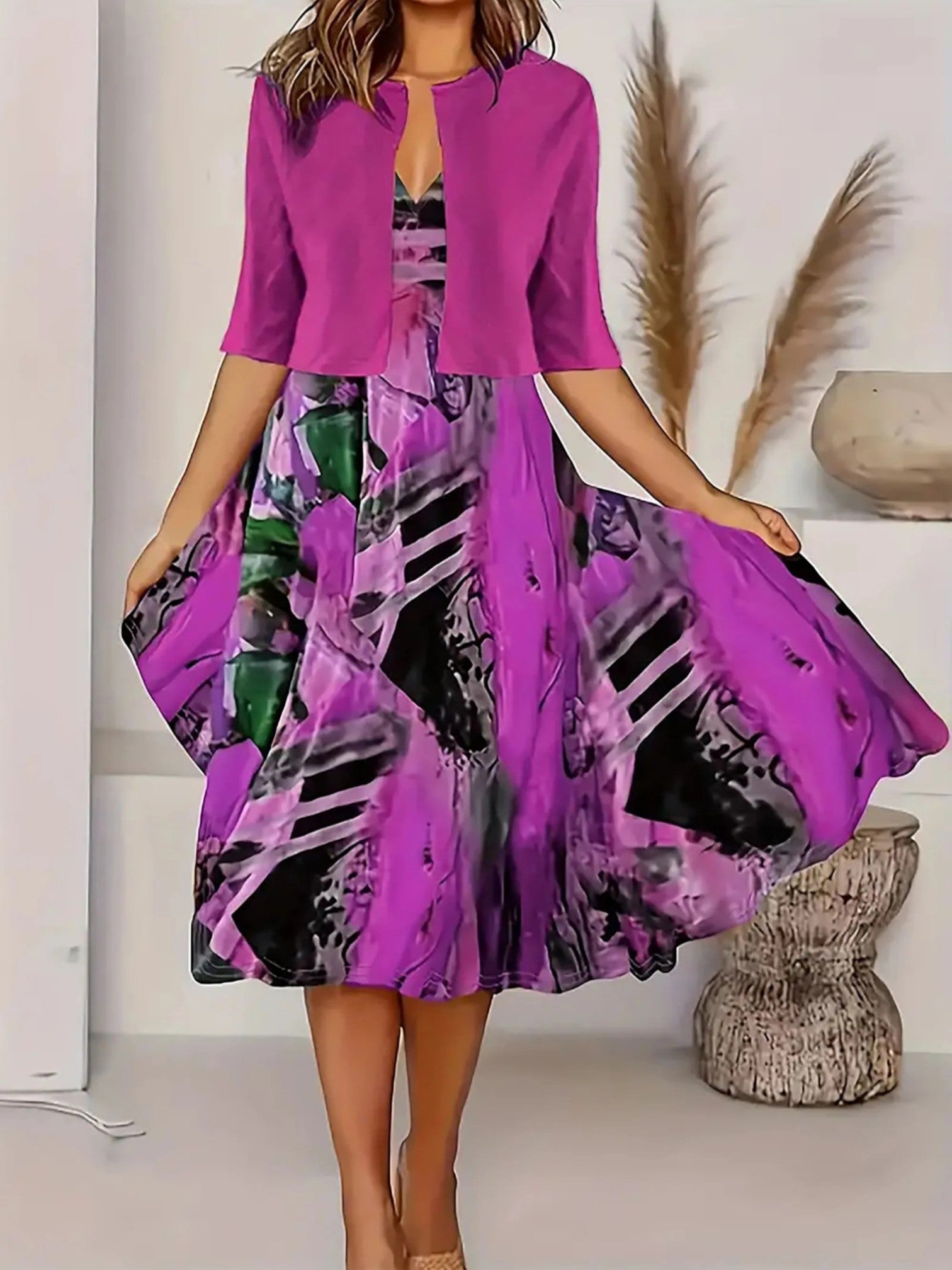 Amira | Gebloemde Zomerjurk | Midi