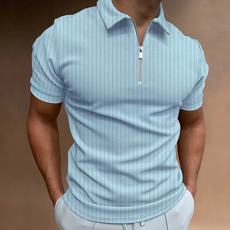 Stijlvol Luxueuze Heren Polo Met Rits - Marco
