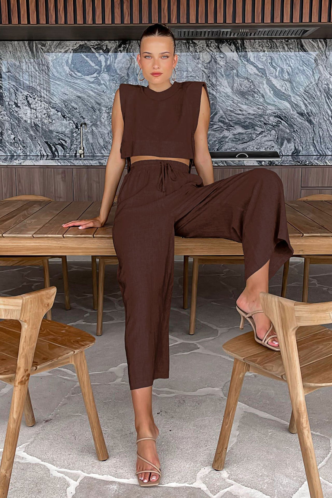 Chaveli - 2-Delige Linnen Set Top & Broek