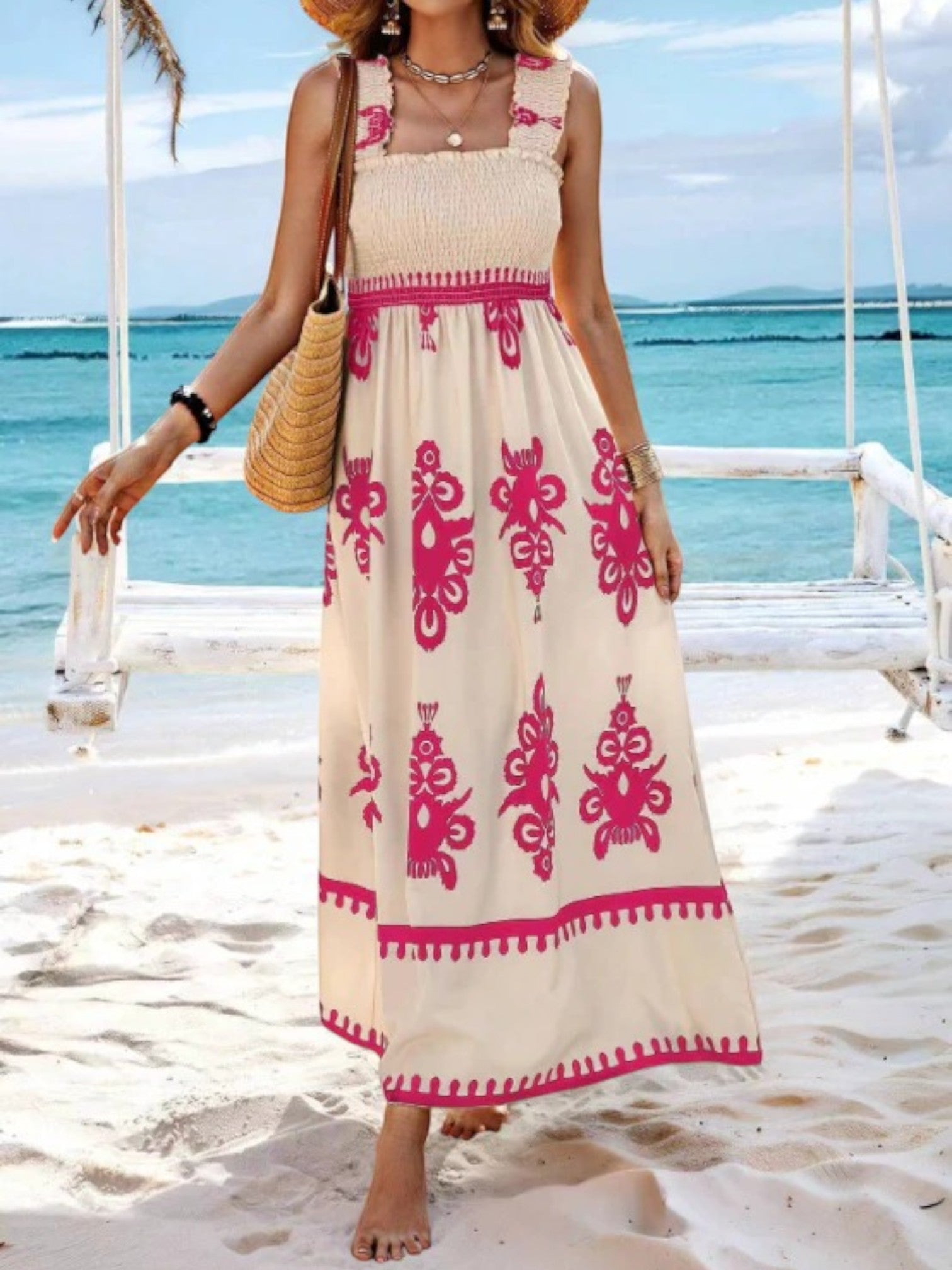 Amanda | Mouwloze Boho Zomerjurk