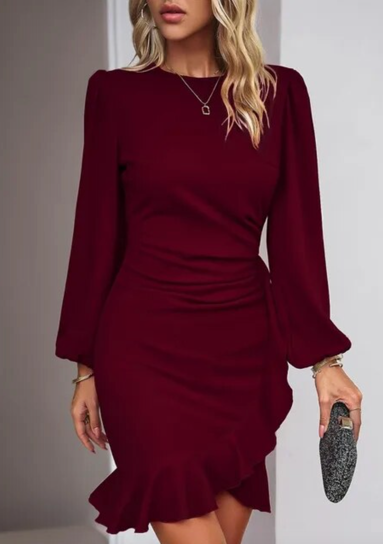 Bodycon Jurk Met Lange Mouwen - Novara