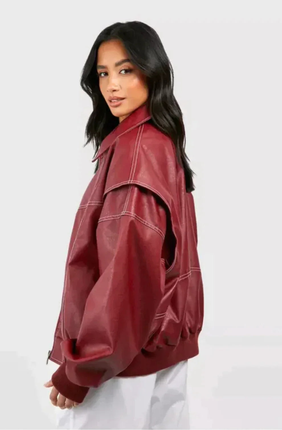 Oversized Leren Dames Jasje