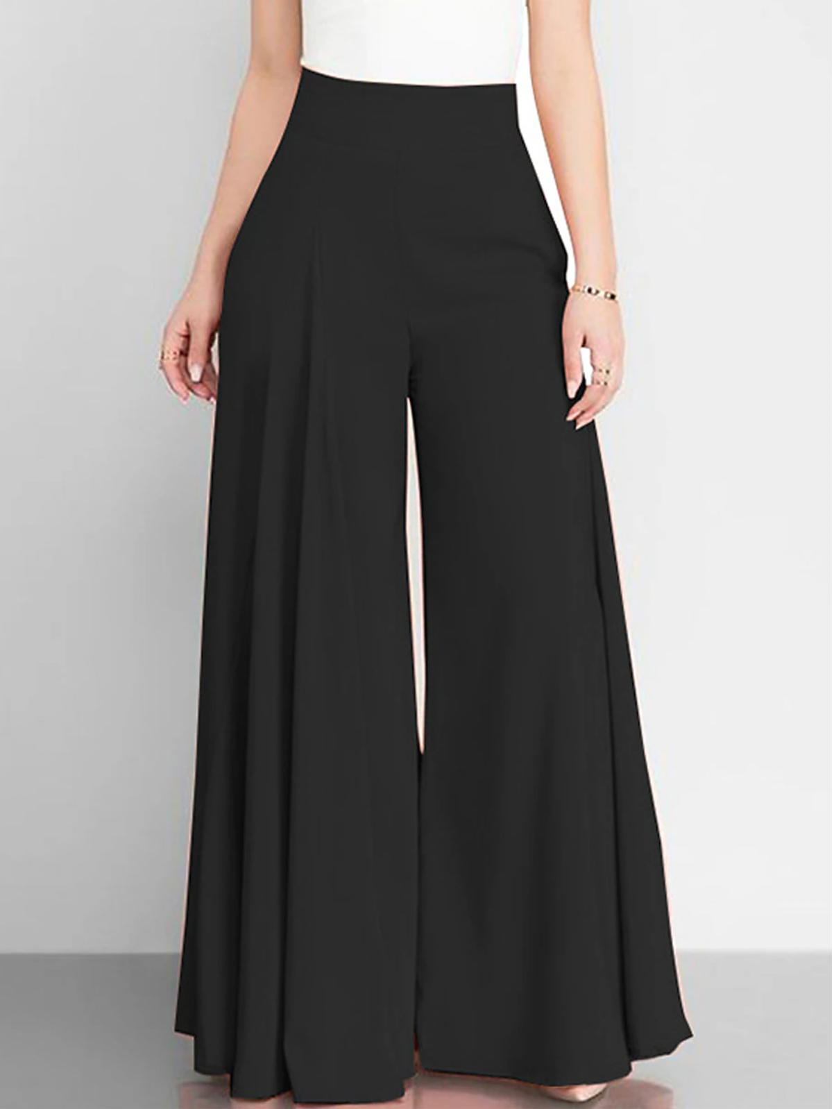 Chique Wijde Dames Broek Met Hoge Taille - Eliza