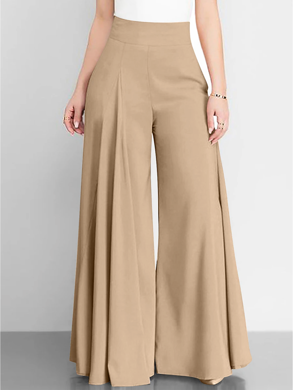 Chique Wijde Dames Broek Met Hoge Taille - Eliza