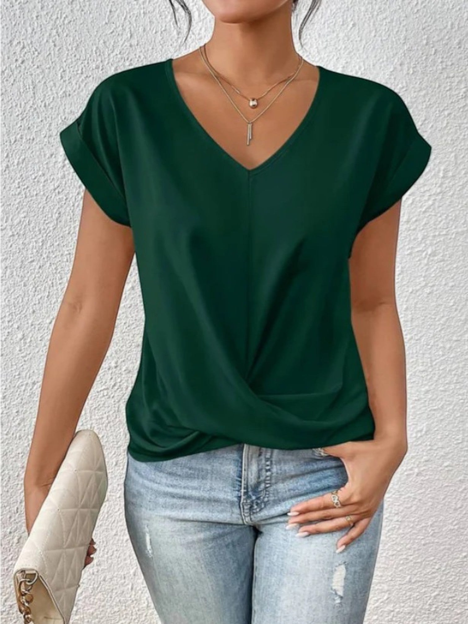 Ophélie | Casual V-hals Zomer Blouse Voor Vrouwen | Korte Mouw