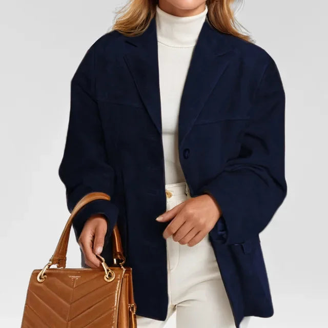 Suède Leren Blazer Bruin