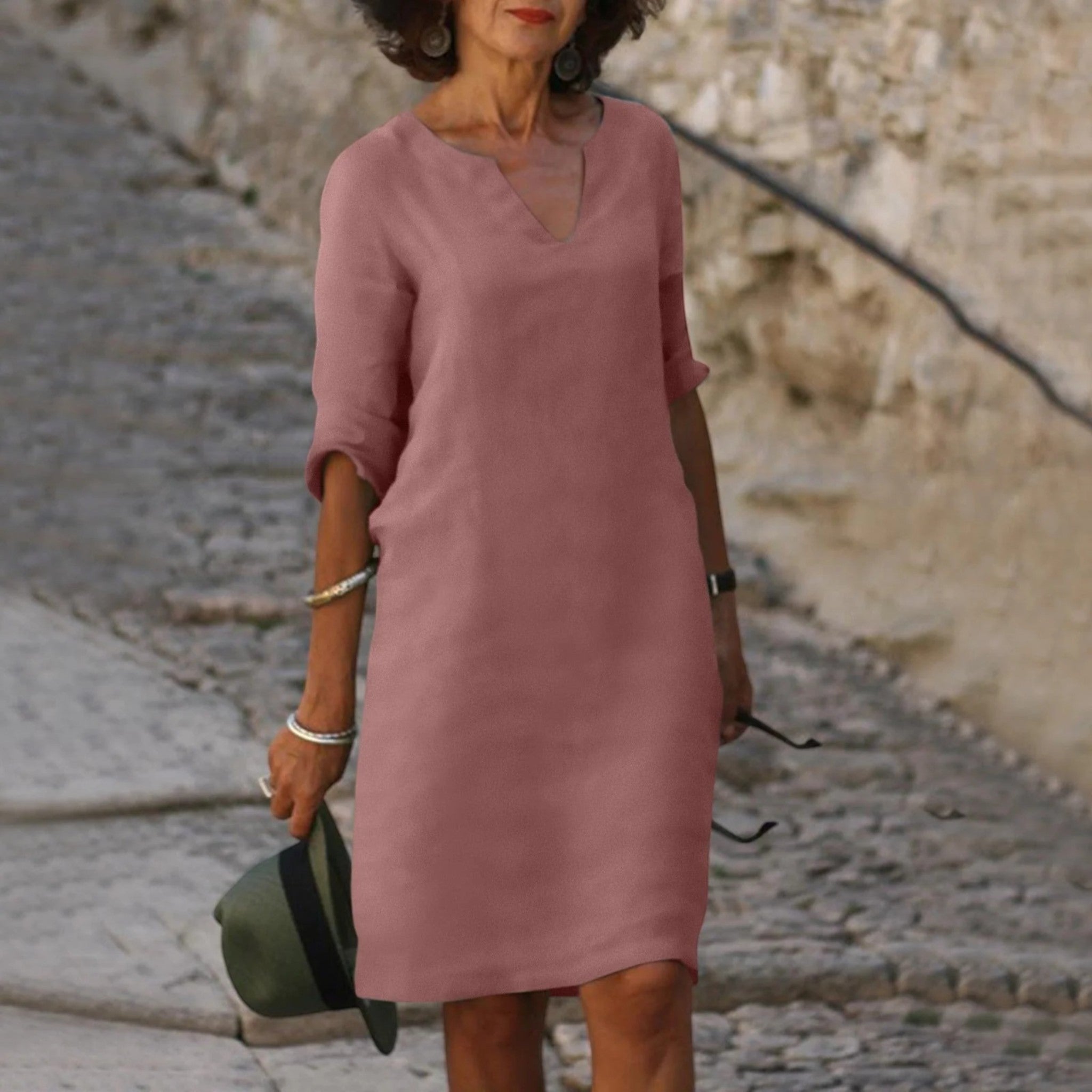 Violette | Zomerse Jurk Met V-hals| Midi