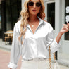 Chique Satijnen Zomer Blouse Dames