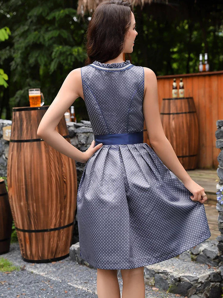 Mini Oktoberfest Dirndl-Jurk | Blauw