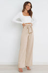 Soepele Linnen Dames Broek Met Hoge Taille