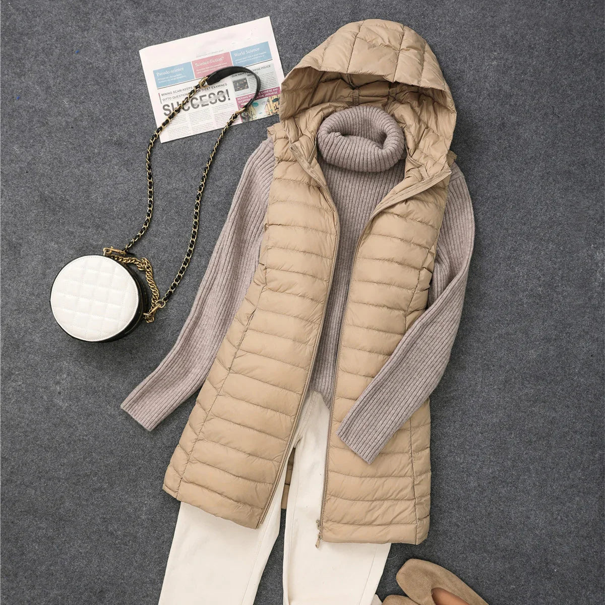 Lange Dames Bodywarmer Met Capuchon - Sarah