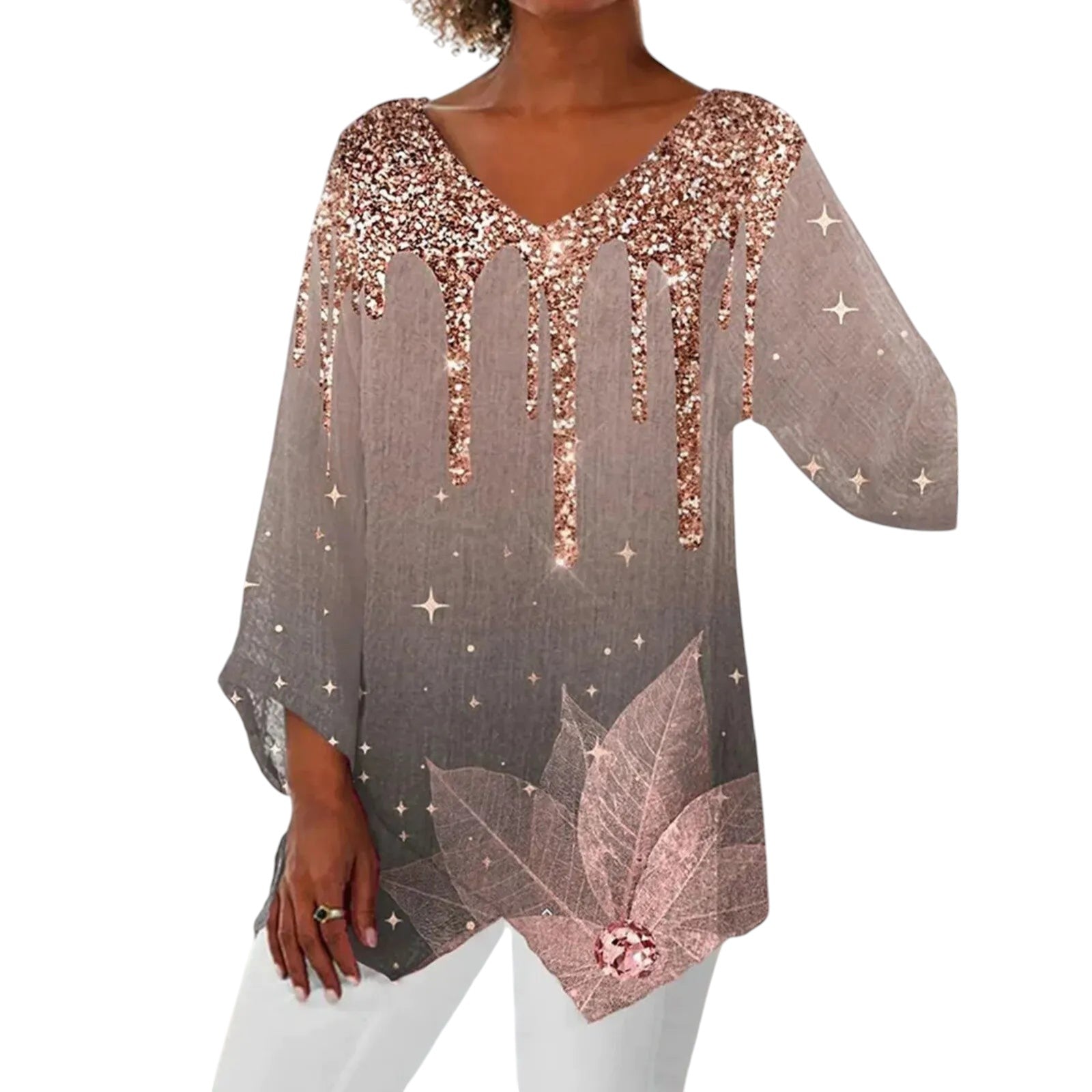 Avelina - Vintage Top met V-hals