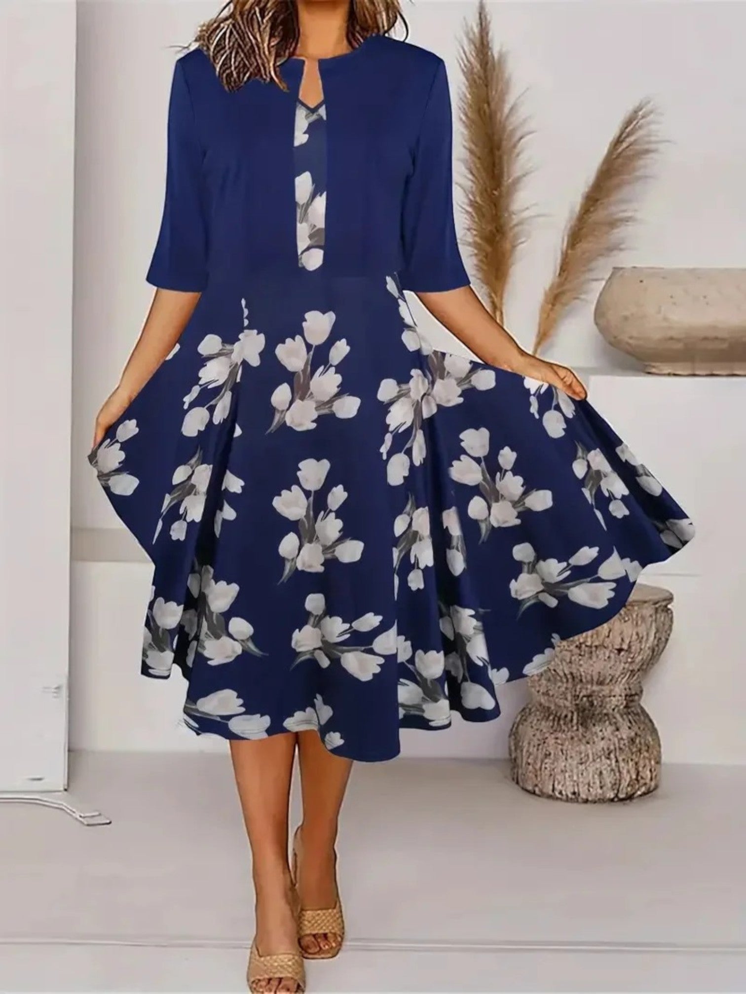 Amira | Gebloemde Zomerjurk | Midi