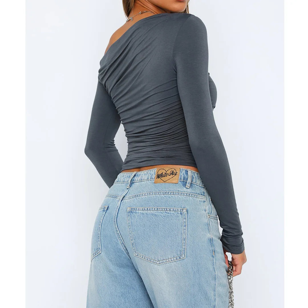 Gedraaide One Shoulder Asymmetrische Top