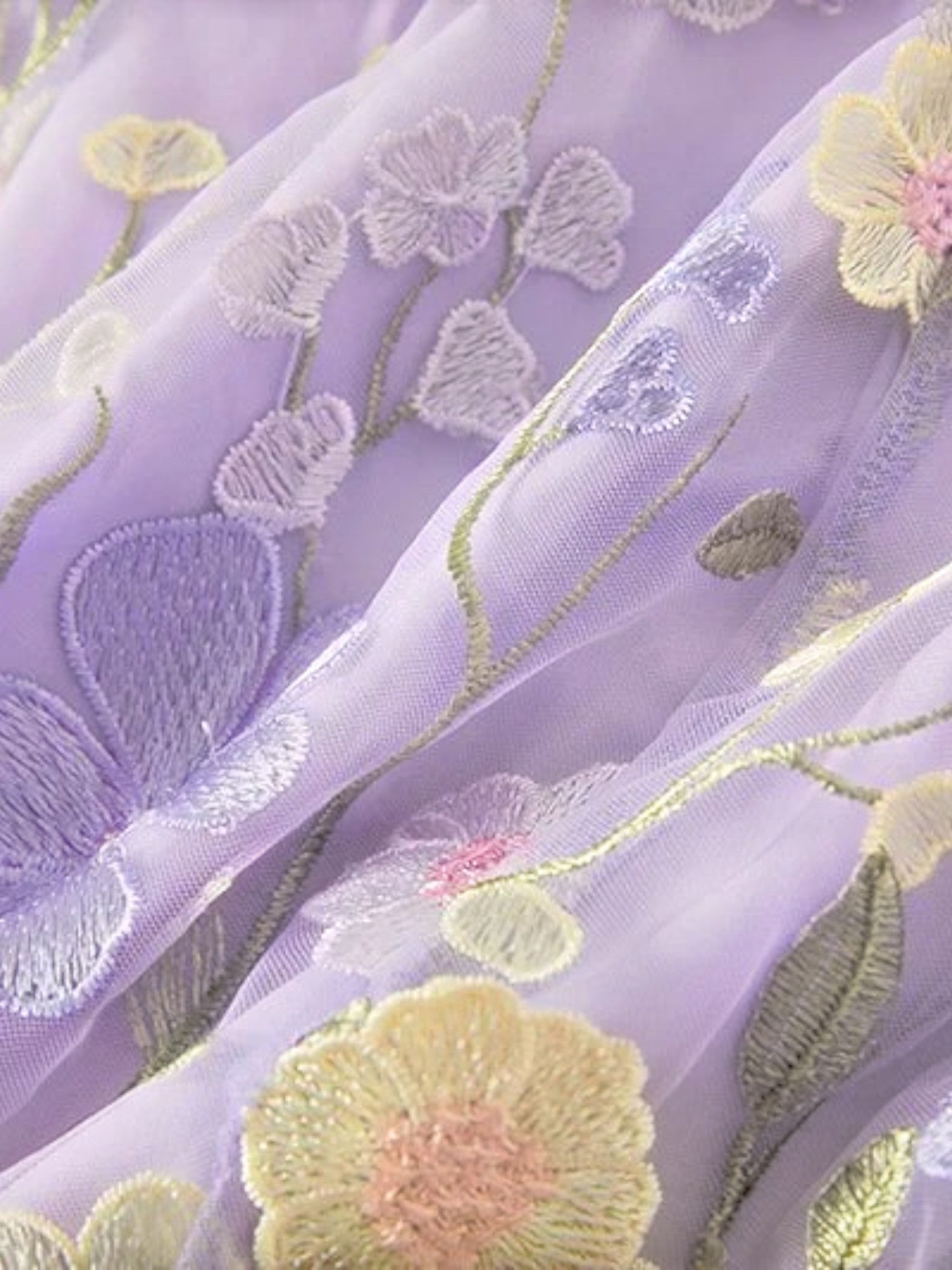 Claire | Bloemen Geborduurde Maxi Jurk