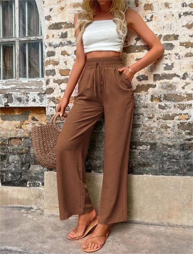 Wijde Linnen Broek Met Hoge taille Dames