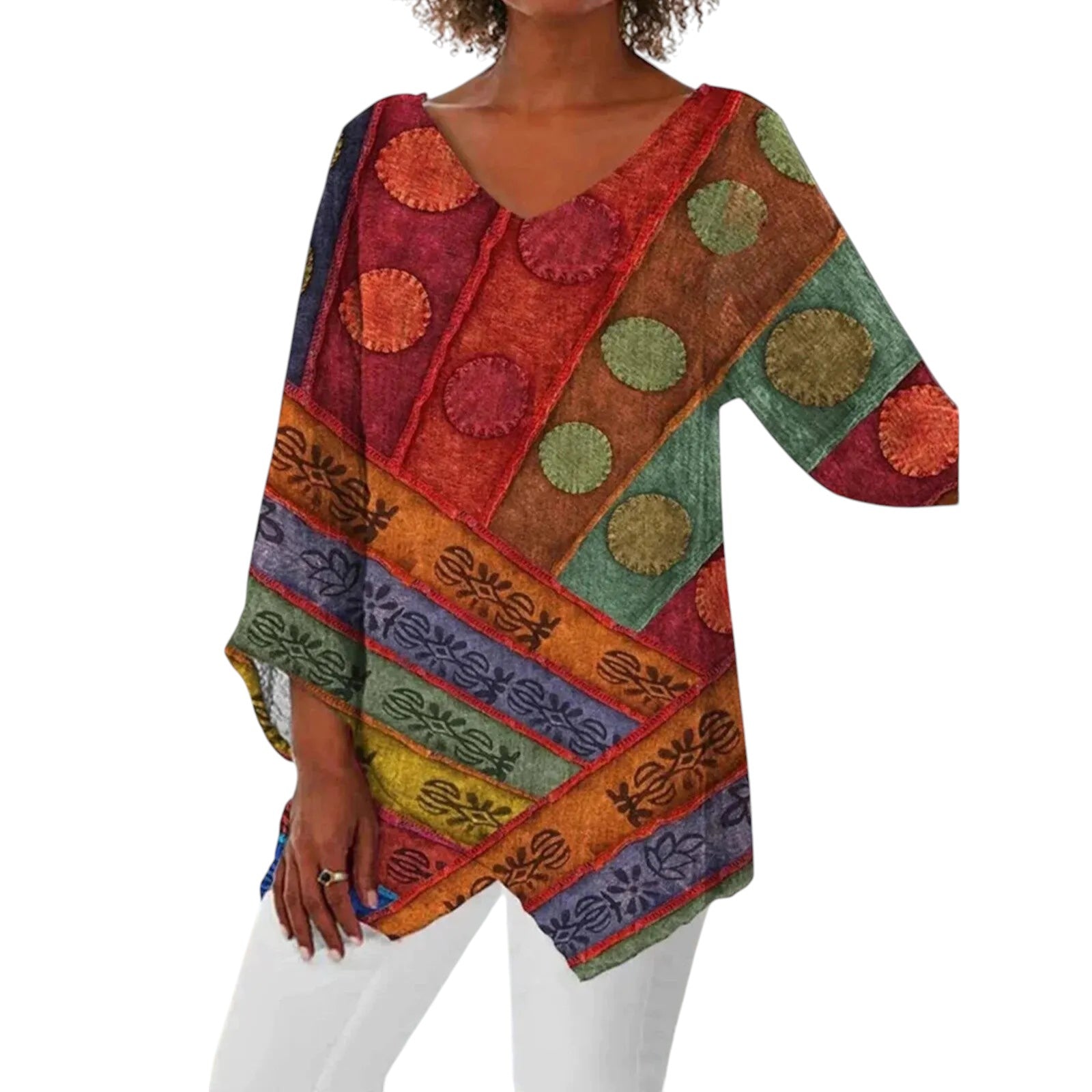 Avelina - Vintage Top met V-hals