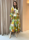 Zara - Lange Vintage Jurk Met Kleurrijke Print Dames