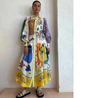 Zara - Lange Vintage Jurk Met Kleurrijke Print Dames