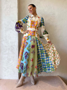 Zara - Lange Vintage Jurk Met Kleurrijke Print Dames