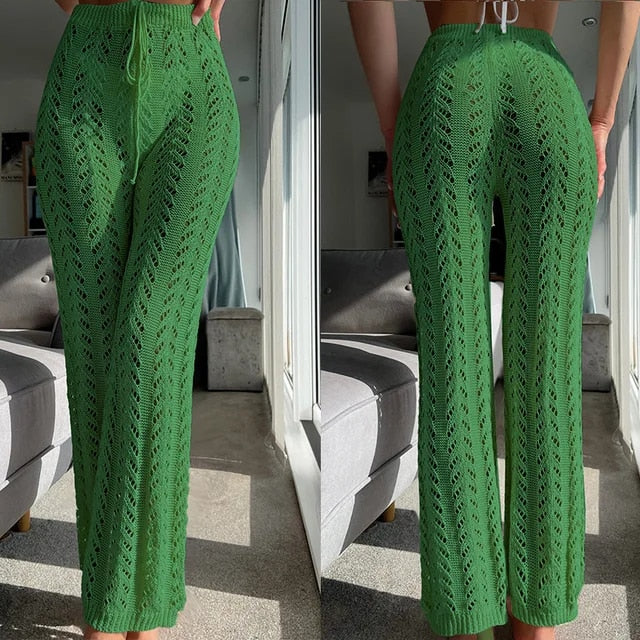 Comfortabele Cover-Up Strandbroek Met Hoge Taille