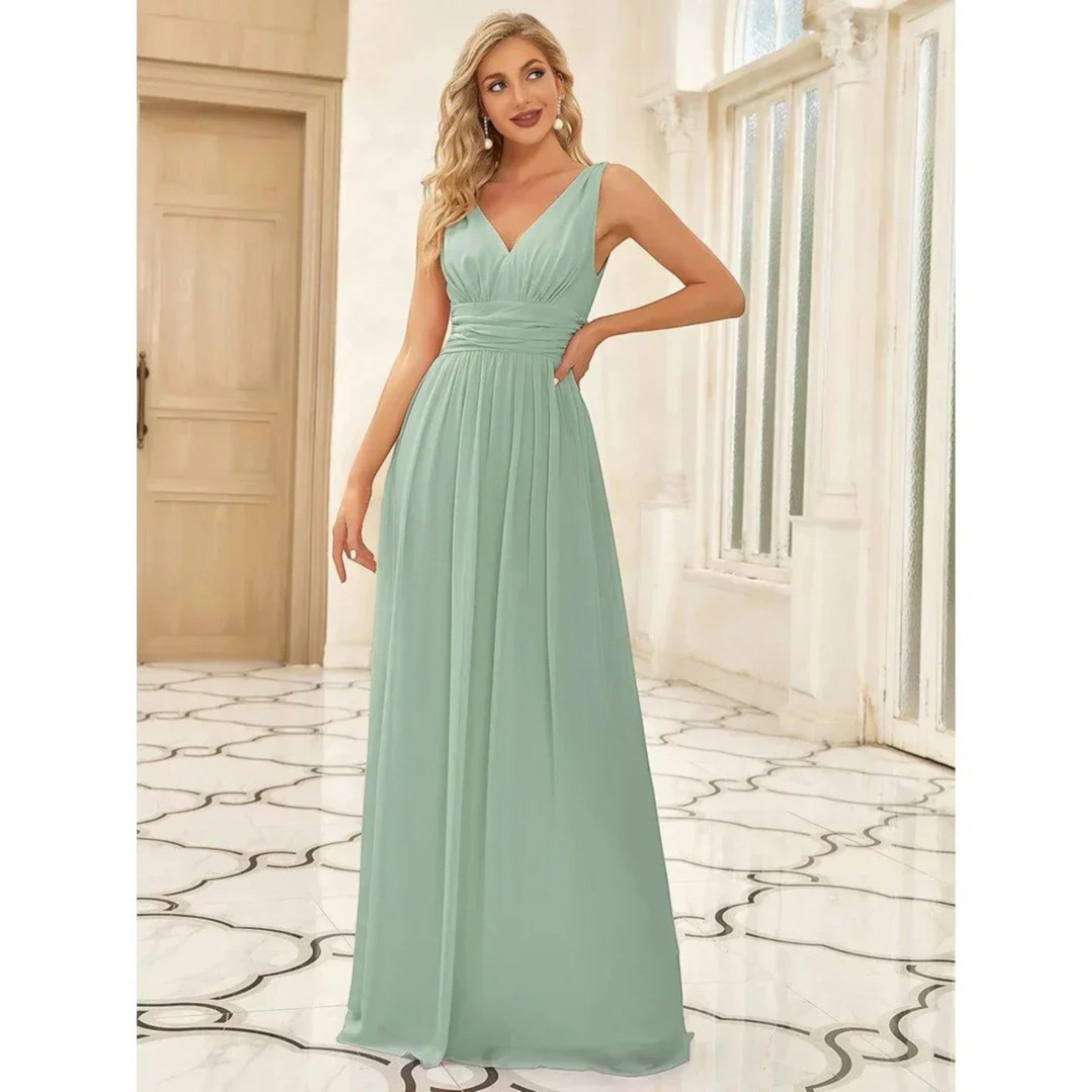 Ayla | Jurk Met V-hals | Maxi