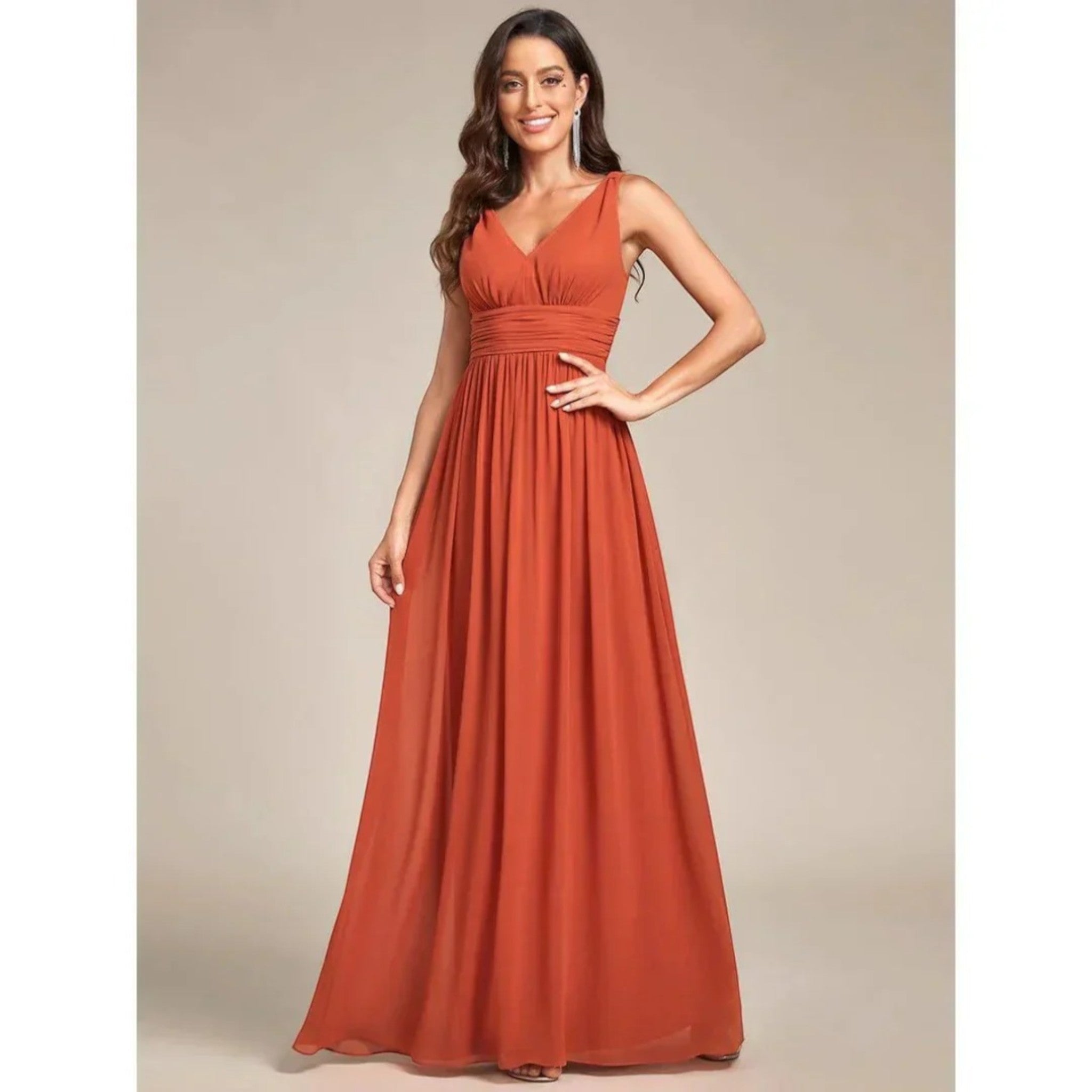 Ayla | Jurk Met V-hals | Maxi