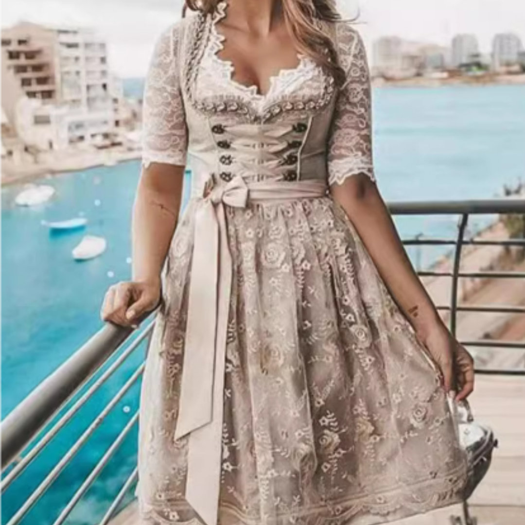 Feestelijke Oktoberfest Dirndl-Jurk | Beige