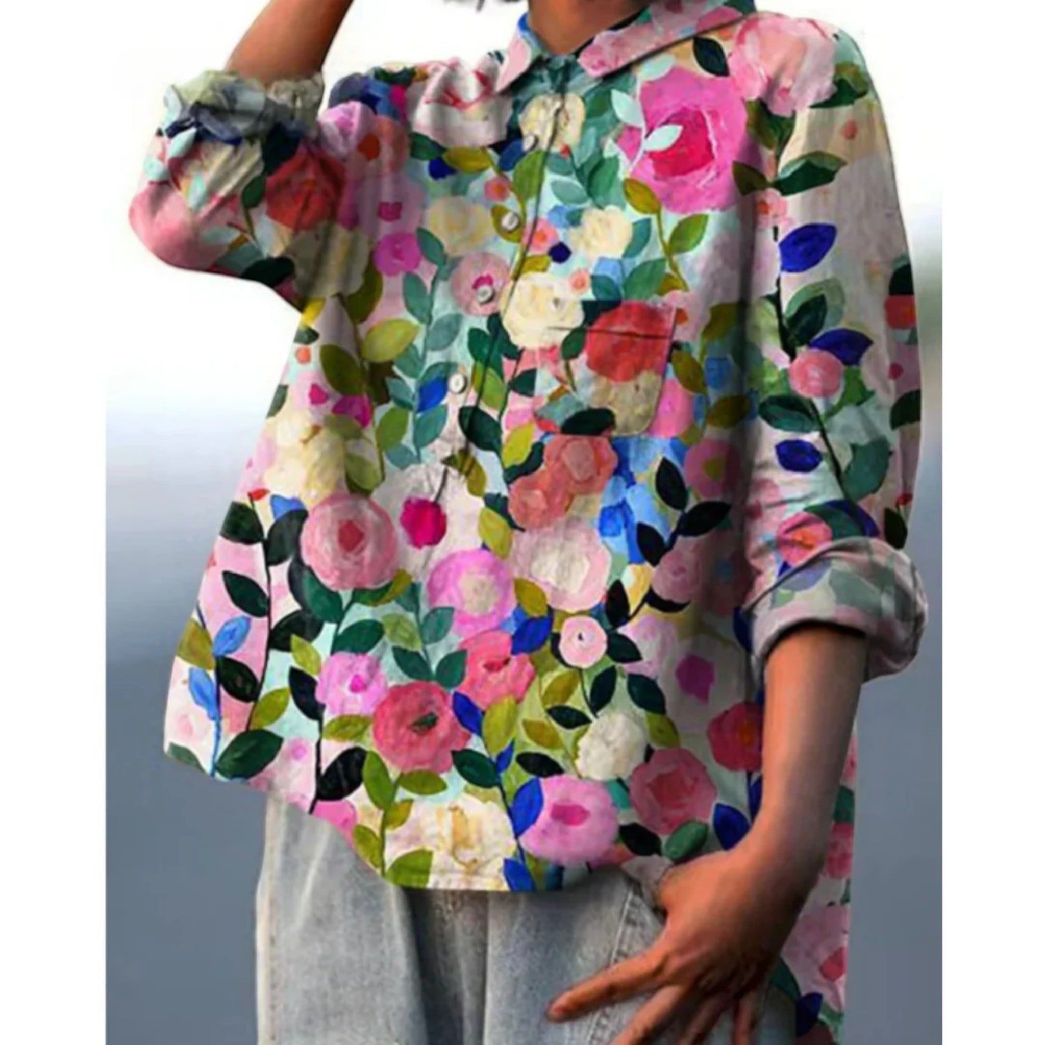 Amara | Casual Blouse Met Bloemenprint | Lange Mouwen