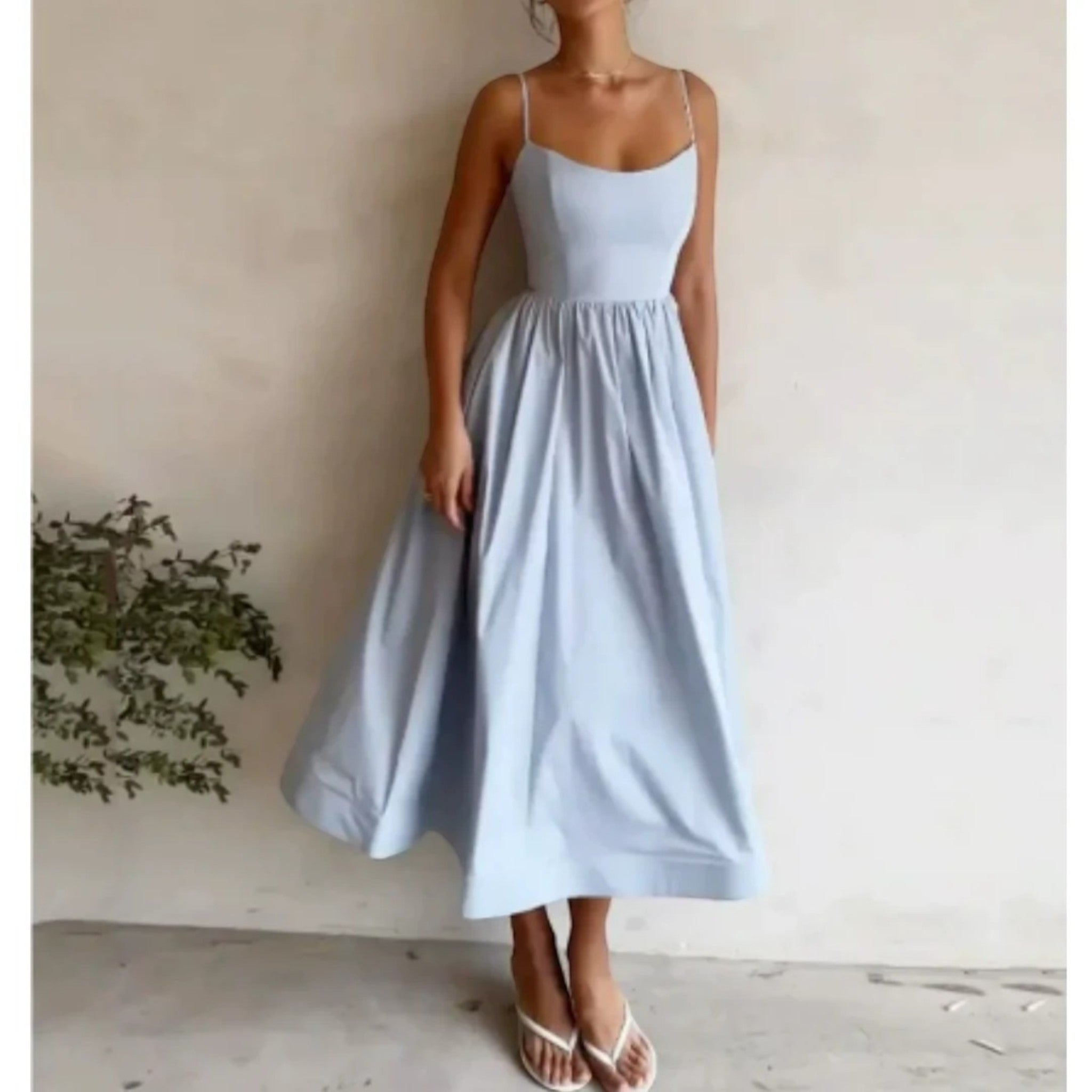 Amanda | Mouwloze Zomerjurk | Midi