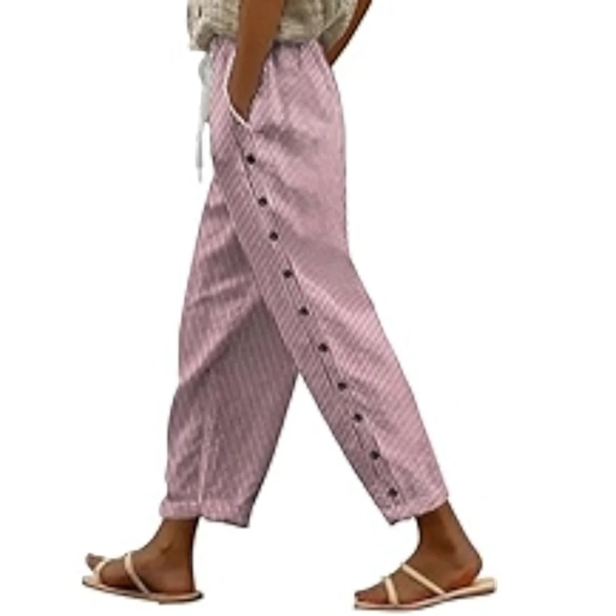 Amira | Gestreepte Broek Met Hoge Taille