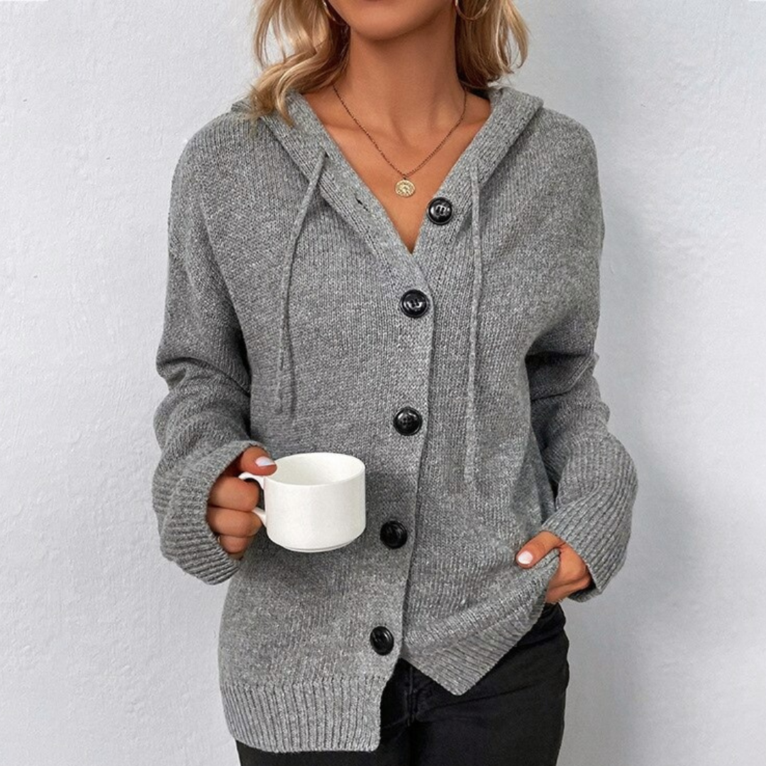 Cozy - Gebreid Vest Met Capuchon Dames
