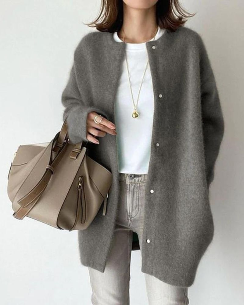 Lange Cardigan Met Knoopsluiting | Winter