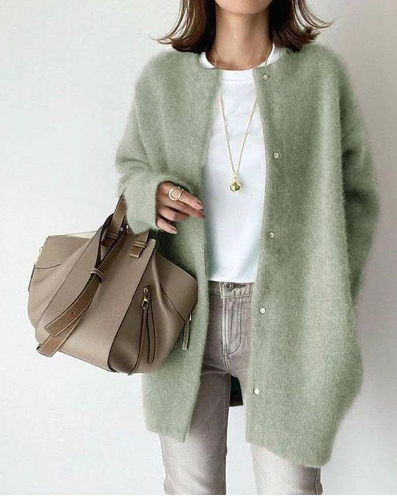 Lange Cardigan Met Knoopsluiting | Winter