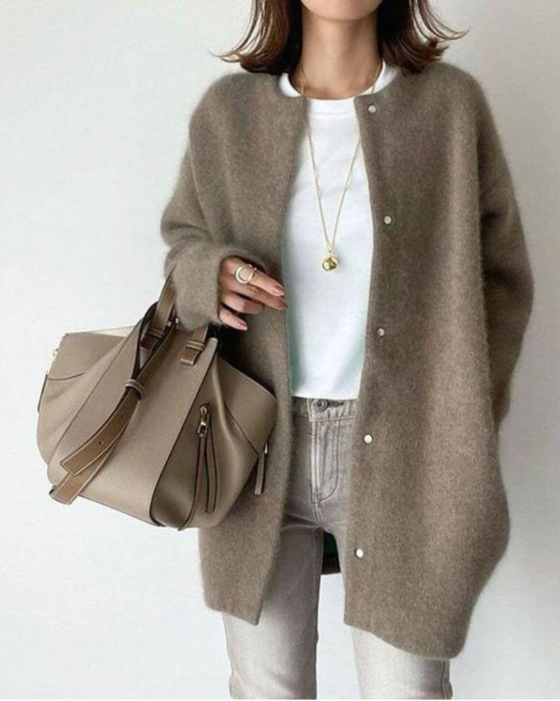 Lange Cardigan Met Knoopsluiting | Winter